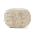 thumbnail image 4 of Noble House Handcrafted Boho Fabric Pouf, Ivory, 4 of 4