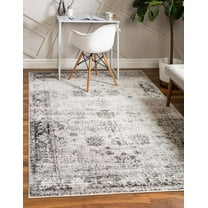 Rugs.com Monte Carlo Collection Rug – 5' x 8' Gray Medium Rug Perfect For Living Rooms, Large Dining Rooms, Open Floorplans