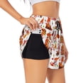 thumbnail image 1 of Balery Autumn Gnome Pantalones cortos deportivos para mujer con forro y dos bolsillos, elásticos, para entrenamiento, gimnasio, yoga-Large, 1 of 7