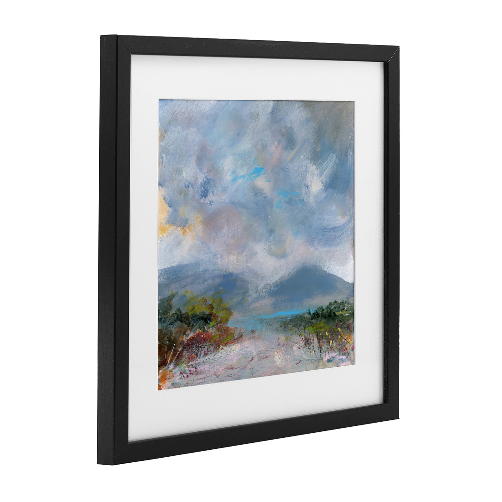 Stupell Industries Expressive Mountain Mists Black Framed Print Under Glass, design by Leslie Birch