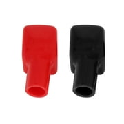 Pair Battery Terminal Covers Car Positive Negative Insulating Protector Cap Red Black