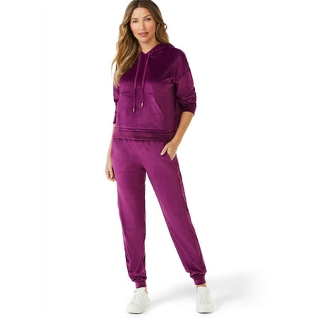 

Sofia Intimates by Sofia Vergara Women s and Women s Plus Size Cropped Hoodie and Jogger Pants Set 2-Piece