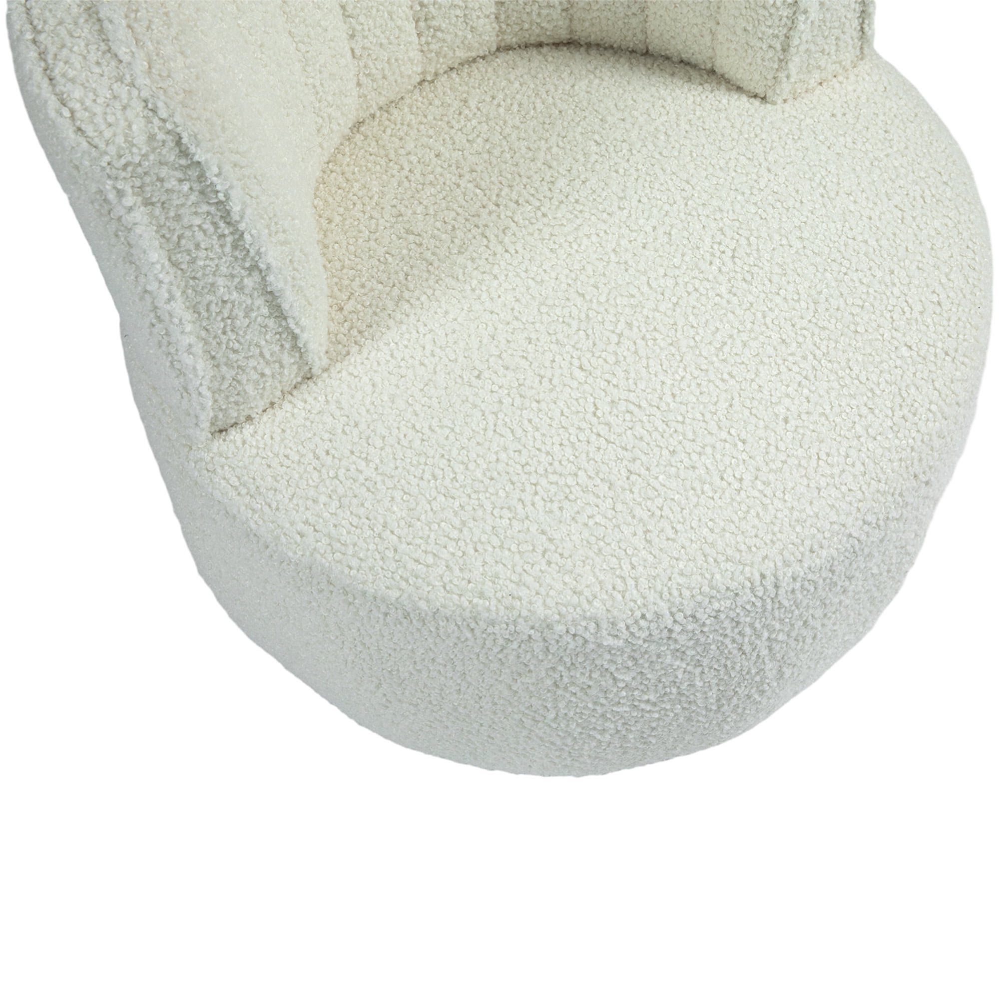 MAYEERTY 360 Degree Swivel Cuddle Barrel Accent Sofa Chairs, Round Armchairs with Wide Upholstered, Teddy Fabric Chair for Living Room, Bedroom, Office, Waiting Rooms