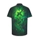 thumbnail image 3 of Ceisia Men's St. Patrick's Day Glowing Four-Leaf Clover Vine Print Short Sleeve Turndown Collar Stretch Casual Shirt Dark Gray XL Gifts, 3 of 5