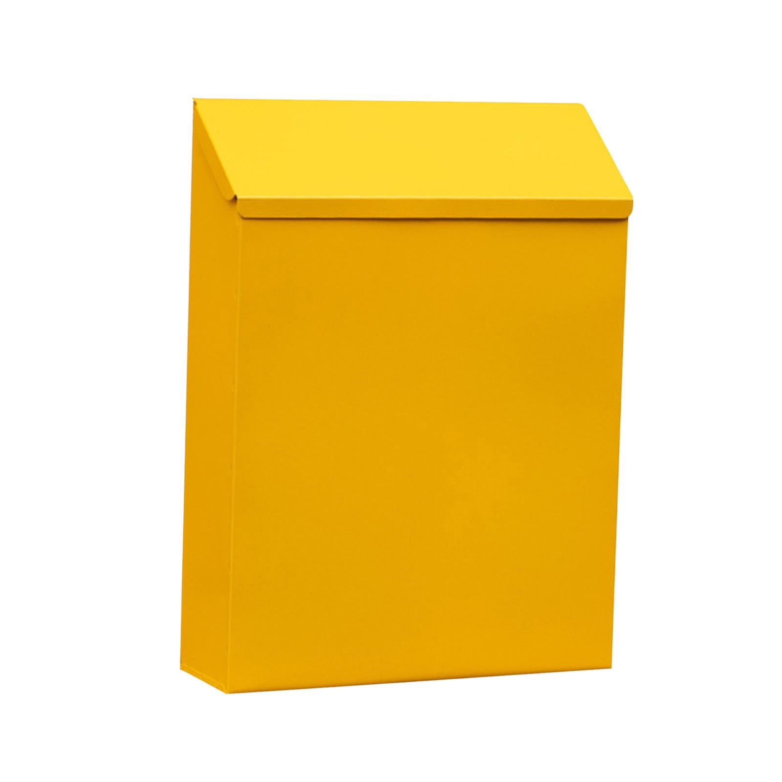Baoblaze Wall Mount Mailbox Letterbox Newspaper Holder Box for Porch Home Office Gate yellow