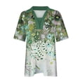 thumbnail image 4 of Tops Cortos para las Mujeres Blusas Impresas Manga Corta Turndown Collar Camiseta, Tops de Blusa para las Mujeres Casual, 4 of 5