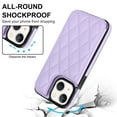 thumbnail image 5 of Feishell Back Wallet Case for iPhone 13, RFID Blocking Premium PU Leather Flip Cover with Card Slots Holder Magnetic Buttons TPU Bumper Shockproof Case for iPhone 13, Purple, 5 of 7