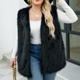 thumbnail image 6 of AUNVITO Women's Faux Fur Vest Sleeveless Short Winter Warm Outerwear V-Neck Casual Stylish, 6 of 9