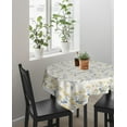 thumbnail image 3 of Square/Round Tablecloth 60x60inch,Vintage Floral Plant,Vinyl Table Covers Waterproof Oilcloth Table Cloth Linens, Decorative Farmhouse Tablecloths for Outdoor Dining Wedding Party Camping, Yellow Gray, 3 of 6