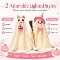 thumbnail image 6 of Light Up Plush Ghost Halloween Decor, Large LED Standing Spooky Cute Ghost Figure, Indoor Outdoor Reusable Halloween Ornament for Front Door Porch Yard Garden Home Party Decor(B), 6 of 9
