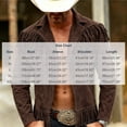 thumbnail image 2 of Ceisia Men's Solid Suede Fringe Trim Lapel Zip Up Long Sleeve Western Cowboy Style Outerwear Jacket Gift, 2 of 6