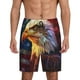 thumbnail image 1 of Balery Geometric American Bald Eagle Pantalones cortos de pijama de punto de algodón para hombre con cinturilla y bolsillos-Small, 1 of 6