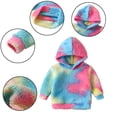thumbnail image 2 of Chenyin Newborn Baby Lamb's Wool Sweatshirt Jacket for Boys Girls Tie-Dye Hooded Sweatsuit Toddler Unisex Fall Winter Warm Sweater 6 Months-4 Years, 2 of 8