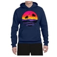 thumbnail image 2 of Wild Bobby, Tropical Paradise Beach Sunset, Streetwear, Unisex Graphic Hoodie Sweatshirt, Navy, Medium, 2 of 3