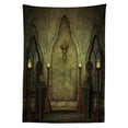 thumbnail image 3 of Ambesonne Gothic Tablecloth Rectangular Table Cover, Fantasy Spooky Skull, 52"x70", Brown, 3 of 4
