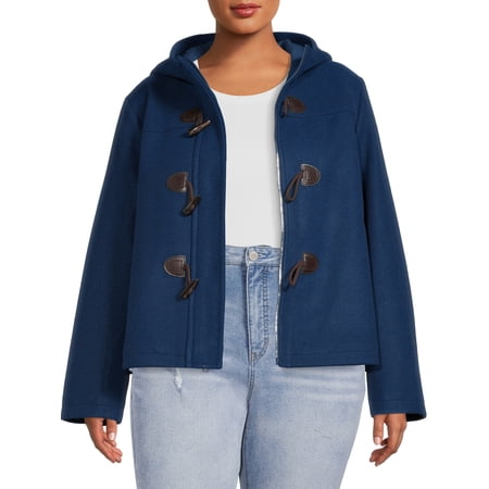 Time and Tru Women's and Plus Toggle Coat with Hood