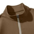 thumbnail image 7 of Chiccall Mens Stand Up Collared Sweatshirts Solid Long Sleeve Quarter Zip Mock Neck Casual Loose Tops, 7 of 7