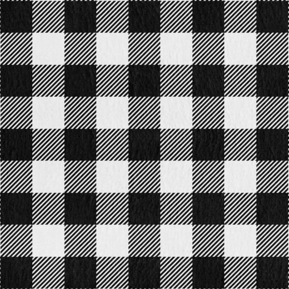 Mainstays 42" x 1.5 yd Cotton Light-weight Flannel Buffalo Plaid Precut Sewing & Craft Fabric, Black/White