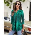 thumbnail image 2 of Blusa elegante tipo túnica con escote en V y mangas 3/4 para mujer, 2 of 4