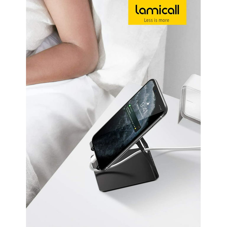 Lamicall Cell Phone Stand, Phone Dock: Cradle, Holder, Stand for Office  Desk - Black 