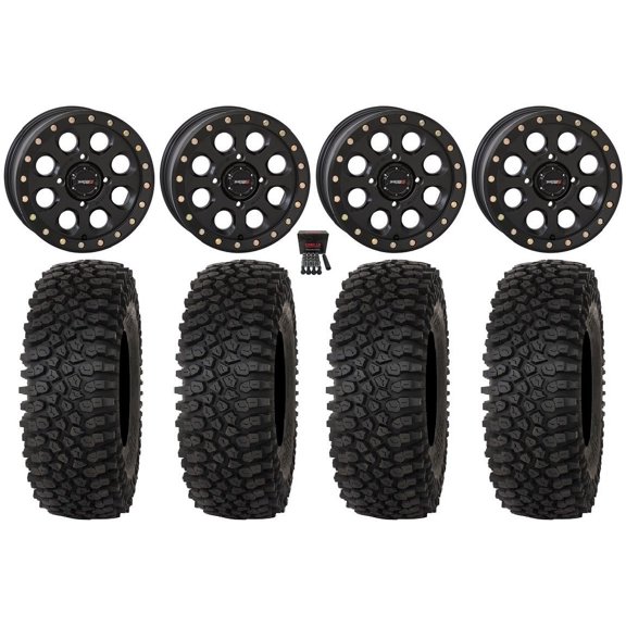 System 3 SB-7 15" Wheels Black (5 2) 37" Roctane STX Tires Sportsman RZR Ranger