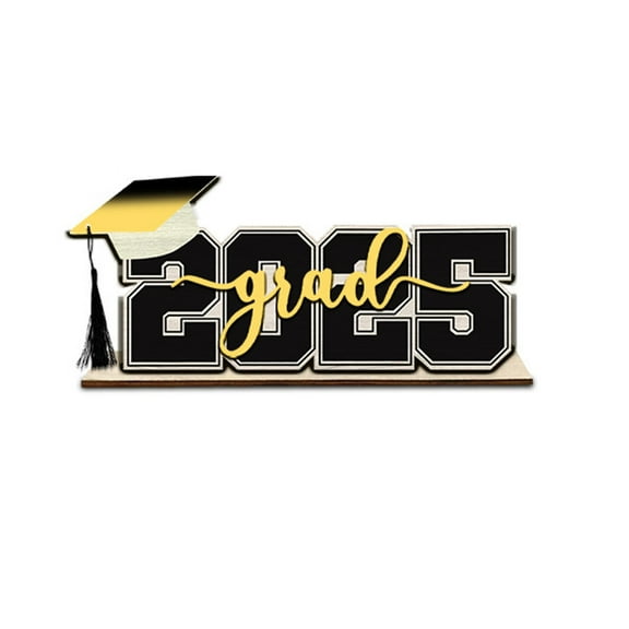 Gmogad 2025 Graduation Centerpiece - Wooden Tabletop Decoration for Party/Ceremony, School Themed Keepsake for Home & Classroom Celebration Decor