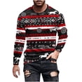 thumbnail image 2 of Blusas y camisas de manga larga con cuello redondo para hombre, blusa informal de moda con estampado de cuello redondo y manga larga, blusa estampada para hombre, blusa de poliéster, 2 of 5