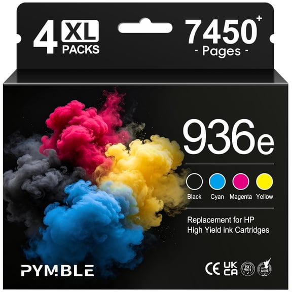 936e 936 Ink Cartridges Compatible for HP 936 ink cartridge 4 pack for 936 ink cartridges for HP printers OfficeJet Pro 9125e 9120e 9135e 9730e 9130e 9720e 9122e(4 Pack)