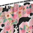thumbnail image 3 of Pink Border Collie Dog and Flower Floral Shower Curtain 72x84in ,Bathroom Decorative Shower Curtains Set with 12 Hooks,Modern Waterproof Washable Shower Curtain, 3 of 4