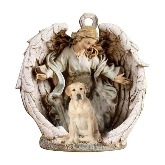 JeashCHAT 2 Pcs Angel Dog Christmas Ornaments, Pet Memorial Gifts for Christmas, Christmas Tree Ornaments for Indoor Home, Birth Blessing Acrylic Hanging Ornament Pendant