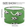 thumbnail image 2 of Round Toy Storage Basket Foldable Storage Basket for Home Decor Laundry Basket20" x 14" Soccer Balls Pattern, 2 of 6