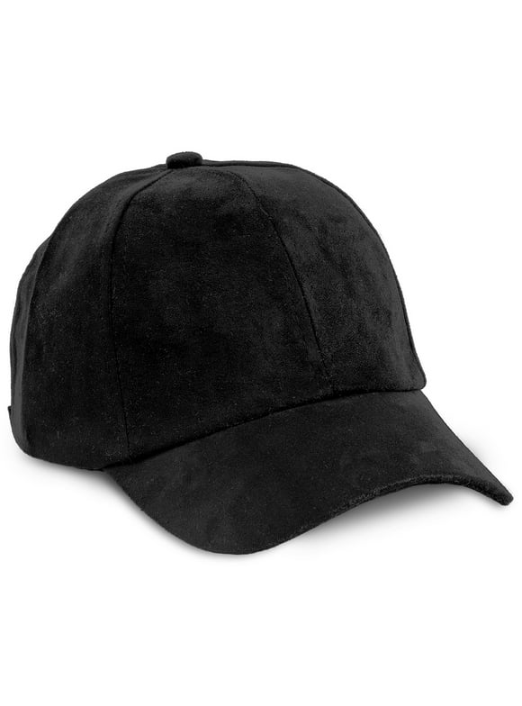 BLACK SUEDE BASEBALL CAP HAT