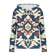 thumbnail image 5 of Hoodie for Women Southwestern Aztec Pattern Print Long Sleeve Pullover Hooded Sweatshirt Relaxed Fit Bohemian Style Casual Graphic Clothes Top, 5 of 5