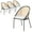 Light Grey, variant on LeisureMod Dining Chair with Vinyl Fabric Seat and Wicker Backrest in Black Stainless Steel Legs Modern Accent Armchair Urbane Collection Set of 4 in Taupe