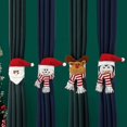 thumbnail image 3 of Juego de 4 corbatas navideñas con botones para cortinas Wabjtam, corbatas de Papá Noel, muñeco de nieve, alce, pingüino, 3 of 4
