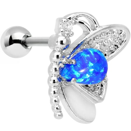 - Body Candy Steel Blue Synthetic Opal Butterfly Right Cartilage Earring 16 Gauge 1/4