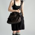 thumbnail image 5 of Bolso bandolera de hombro desgastado lavado de gran capacidad con diseño de motocicleta para mujer estilo retro Y2K, 5 of 5