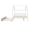 thumbnail image 6 of Full Size House Bed with Twin Size Trundle, Wooden Playhouse Tent Bed Twin Daybed with Headboard, Montessori House Bed Frame for Girls Boys Teens Guests Sleepovers, 79.5''Lx57''Wx62.9''H, White, 6 of 7