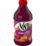 V8 Juice, Beet Ginger Lemon Juice, 100% Vegetable Juice, Healthy Plant-Based Drink, 46 Ounce Bottle (Pack Of 6)