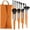 Orange, variant on 15-Piece Champagne Gold Makeup Brush Set - Professional Foundation, Blush & Eyeshadow Brushes | Includes PU Leather Cosmetic Bag | Complete Face & Eye Makeup Kit