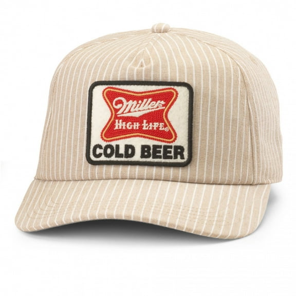 Miller High Life Cold Beer Patch Pinstriped Tulsa Adjustable Hat