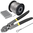 thumbnail image 1 of Wire Rope Crimping Tool Kit, with 1/16-304 Stainless Steel Cable 165 ft (7x7 Strand Core), 100 Cable Ferrule Aluminum Loop Sleeve Stops, 1 of 7