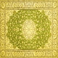 thumbnail image 1 of Ahgly Company Machine Washable Indoor Square Medallion Yellow Traditional Area Rugs, 7' Square, 1 of 4