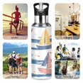 thumbnail image 7 of Yayeee 33oz Insulated Water Bottle Double Wall Stainless Steel with Flip Straw Lid, White Hand Drawn Sailboats, 7 of 7