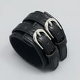 thumbnail image 2 of Pulsera de cuero personalizada estilo punk de línea de automóviles de joyería europea y americana Pulsera de cuero simple y ancha de doble capa para hombres, 2 of 5