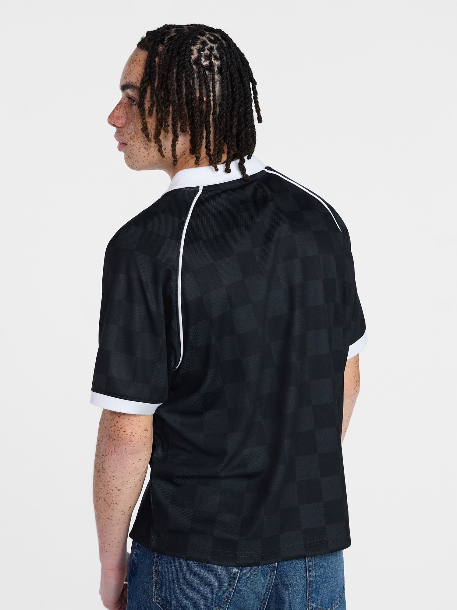 No Boundaries Soccer Jersey Mesh Tee with Short Sleeves, Men's XS-4XLT