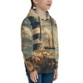 thumbnail image 3 of Haiem Vintage Nautical Lighthouse Pattern Boys Hoodie, Youth Pullover Hooded Sweatshirt, Kangaroo Pocket Hoodie for Kids Girls -X-Large, 3 of 6