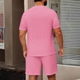 thumbnail image 4 of Sewkxo Men's USA Shirt and Shorts Set American Flag 2 Piece Outfits Fashion Summer Tracksuits Casual Sportwear Set,Pink 2XL, 4 of 4