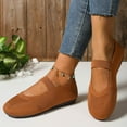 thumbnail image 4 of Womens Ballet Shoes Round Toe Knit Mary Jane Flats Casual Nonslip Walking Shoes Slip on Lightweight Dress Shoes Brown Size 6.5, 4 of 6