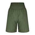 thumbnail image 4 of Nestiefly Linen Shorts for Womens Casual Summer High Waisted Wide Leg Lounge Beach Vacation Shorts with Pockets 2026 Spring Army Green 2XL, 4 of 8